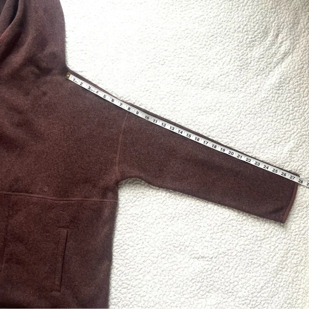 The North Face Crescent Oversized Wrap Hoodie Brown Heather Jacket Sweater SZ L - Picture 7 of 15